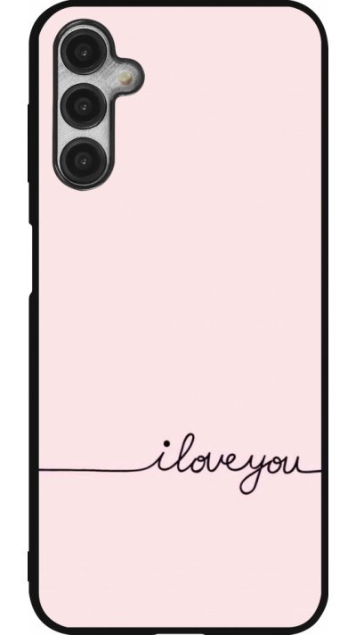 Coque Samsung Galaxy A14 5G - Silicone rigide noir Valentine 2023 i love you writing