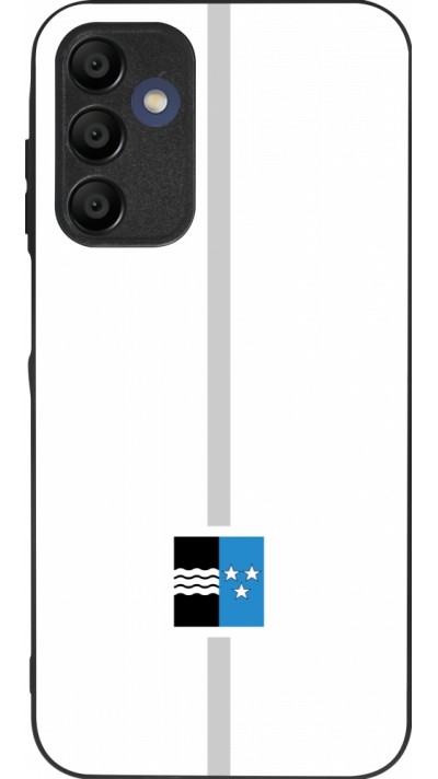 Coque Samsung Galaxy A15 - Silicone rigide noir Canton AG blanc