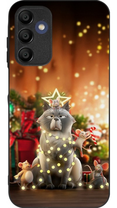 Coque Samsung Galaxy A15 - Silicone rigide noir Christmas 25 Xmas Cat