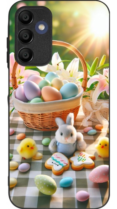 Coque Samsung Galaxy A15 - Silicone rigide noir Easter 2025 Panier Pâques
