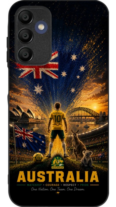 Coque Samsung Galaxy A15 - Silicone rigide noir Football Australie splash 2026