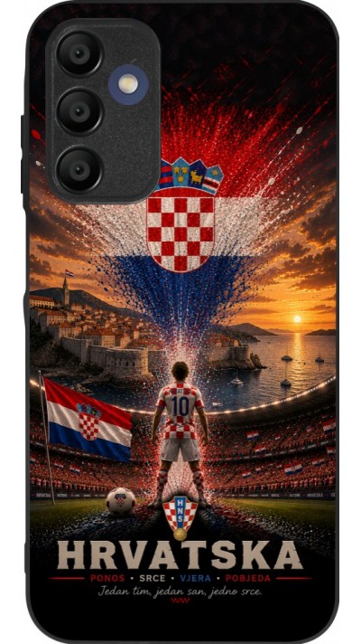 Coque Samsung Galaxy A15 - Silicone rigide noir Football Croatie splash 2026