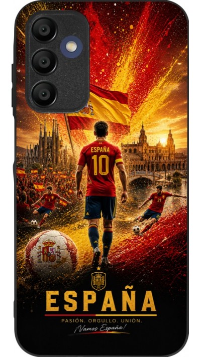 Coque Samsung Galaxy A15 - Silicone rigide noir Football Espagne splash 2026