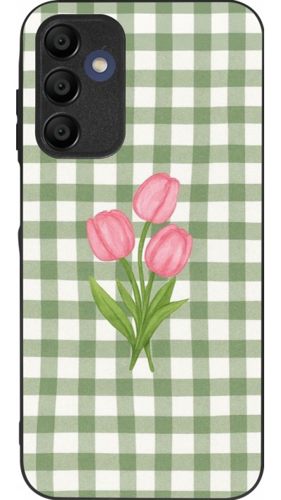 Coque Samsung Galaxy A15 - Silicone rigide noir Green vichy tulips 2026