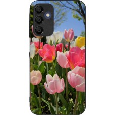 Coque Samsung Galaxy A15 - Silicone rigide noir Tulips 2026