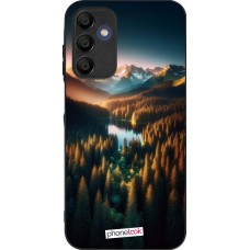 Coque Samsung Galaxy A15 - Silicone rigide noir Sunset Forest Lake