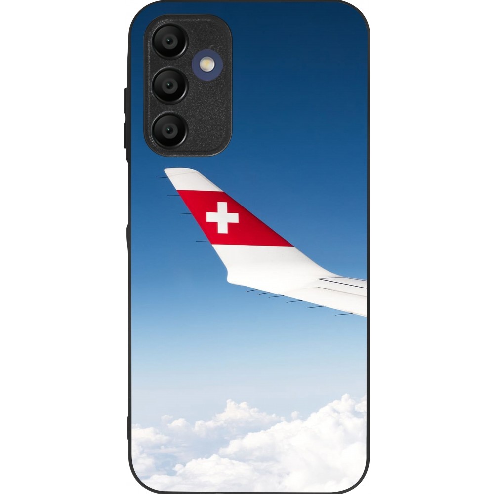 Samsung Galaxy A15 Case Hülle - Silikon schwarz  Schweizer Nationalfeiertag Sky Swiss Flag