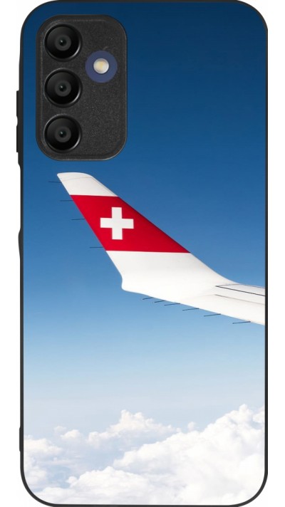 Coque Samsung Galaxy A15 - Silicone rigide noir Fête Nationale Suisse Sky Swiss Flag