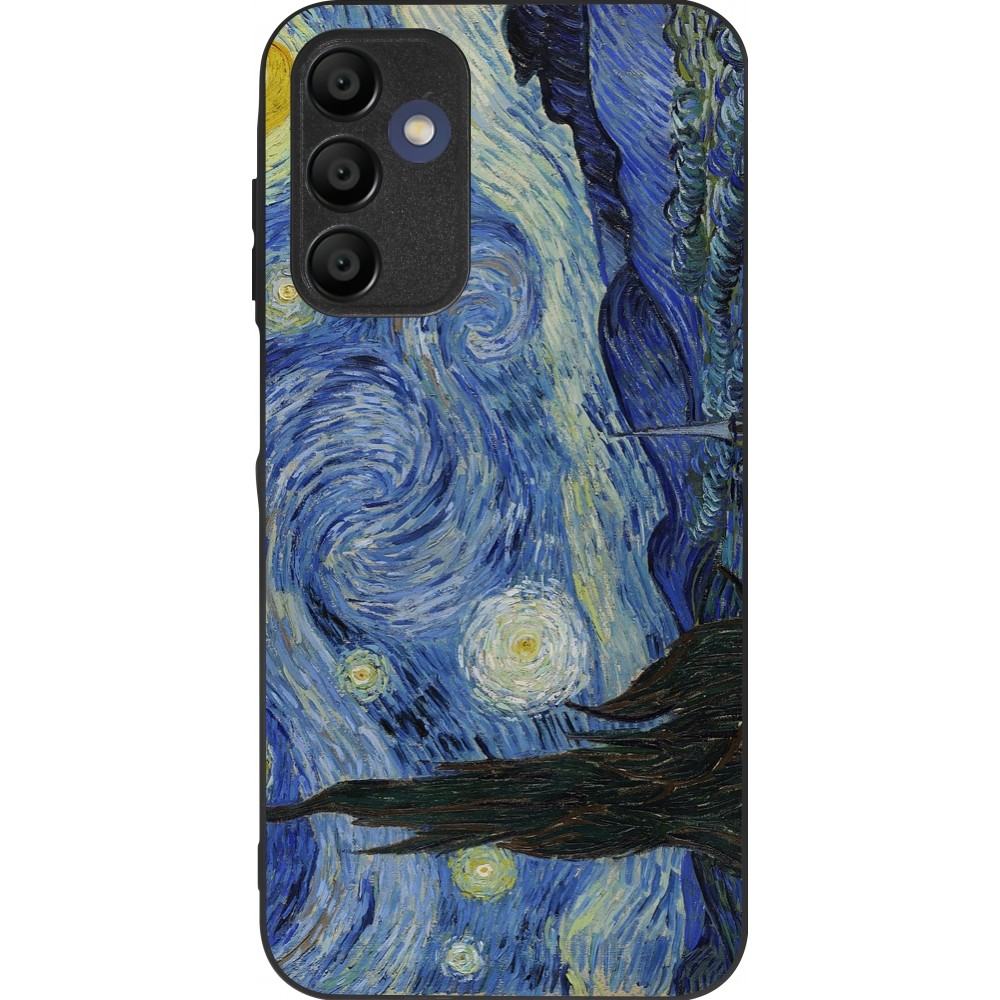 Samsung Galaxy A15 Case Hülle - Silikon schwarz Kunstbild - Sternennacht - Van Gogh
