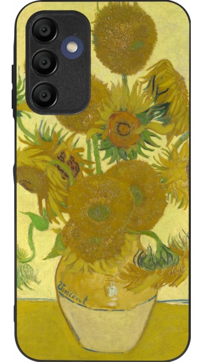 Samsung Galaxy A15 Case Hülle - Silikon schwarz Kunstbild - Sonnenblumen  - Van Gogh
