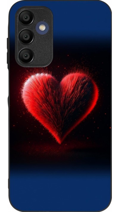 Coque Samsung Galaxy A15 - Silicone rigide noir Valentine 2025 coeur rouge