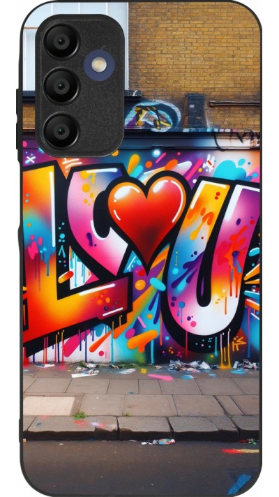 Coque Samsung Galaxy A15 - Silicone rigide noir Valentine 2025 Love U Tag