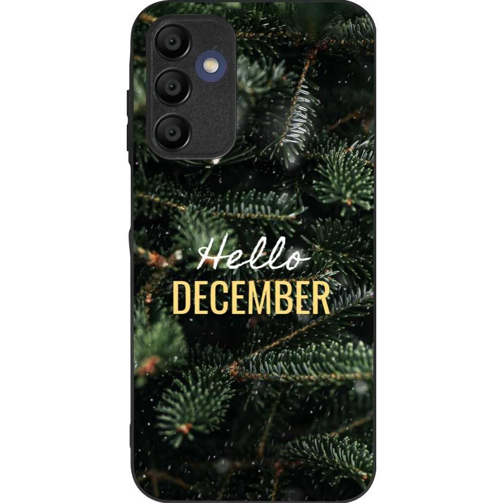 Coque Samsung Galaxy A15 - Silicone rigide noir Winter 25 Winter hello december