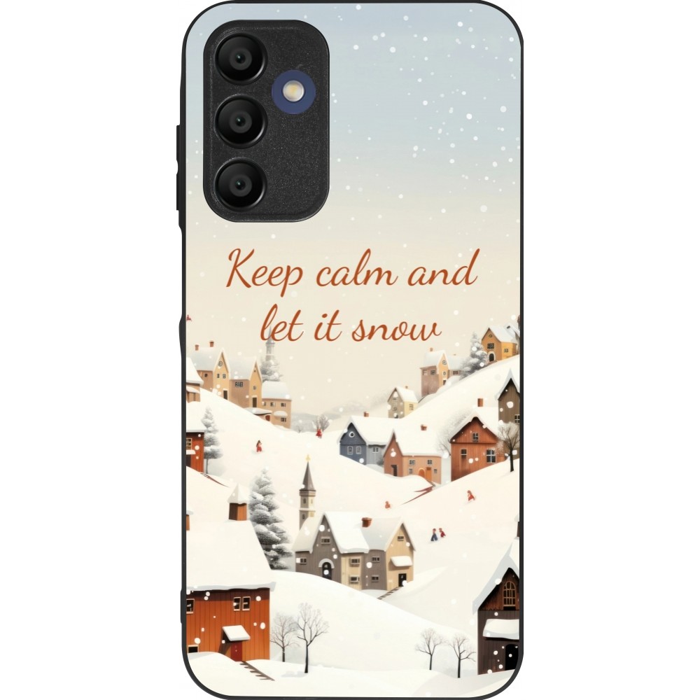 Coque Samsung Galaxy A15 - Silicone rigide noir Winter 25 Winter Keep calm and let it snow
