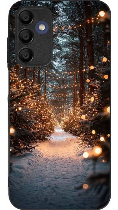 Coque Samsung Galaxy A15 - Silicone rigide noir Winter 25 Winter snowy road