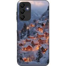 Coque Samsung Galaxy A15 - Silicone rigide noir Winter 25 Winter snowy village