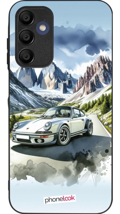 Coque Samsung Galaxy A16 - Silicone rigide noir Porsche 911 Mountain Watercolor