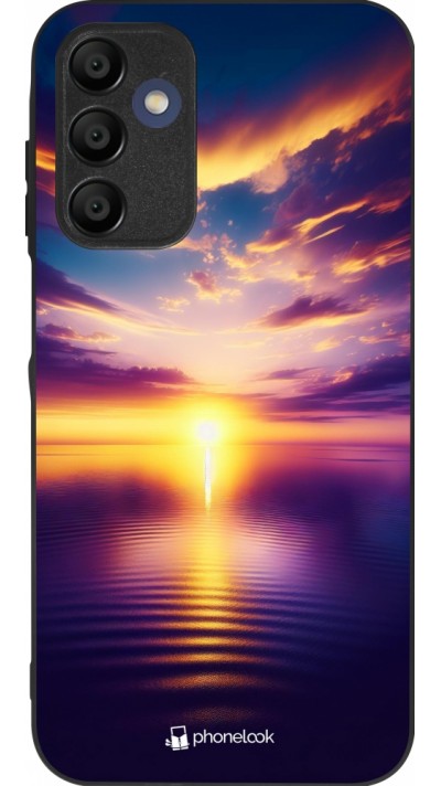 Samsung Galaxy A16 Case Hülle - Silikon schwarz Sonnenuntergang gelb violett