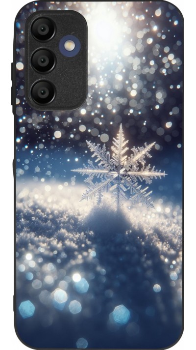 Samsung Galaxy A16 Case Hülle - Silikon schwarz Schneeflocke Solar Glanz