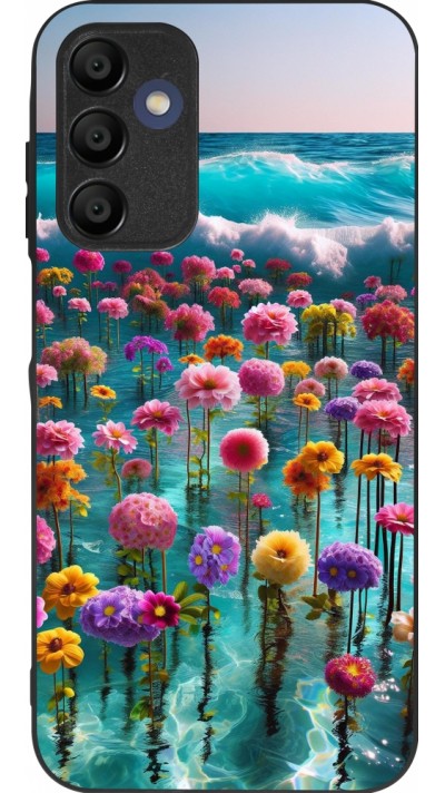 Samsung Galaxy A16 Case Hülle - Silikon schwarz Blumenmeer Wellen