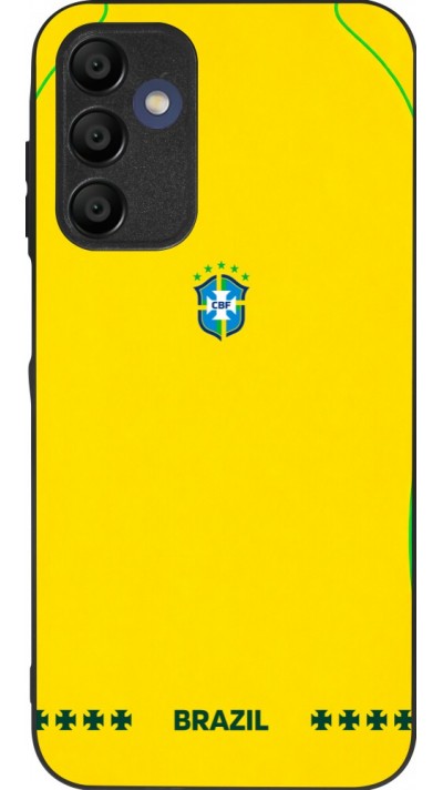 Coque Samsung Galaxy A16 - Silicone rigide noir Maillot de football Bresil 2026 personnalisable