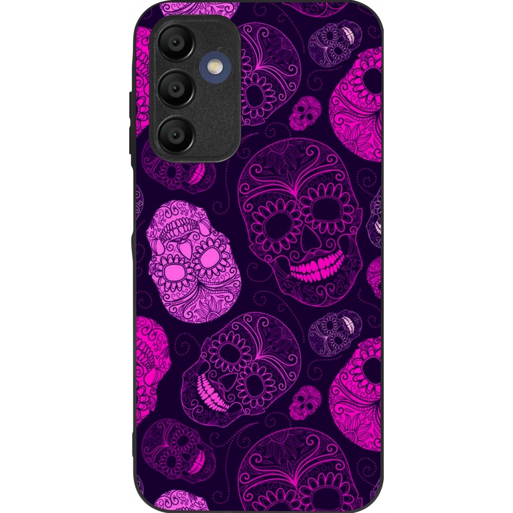 Coque Samsung Galaxy A16 - Silicone rigide noir Halloween 2023 pink skulls