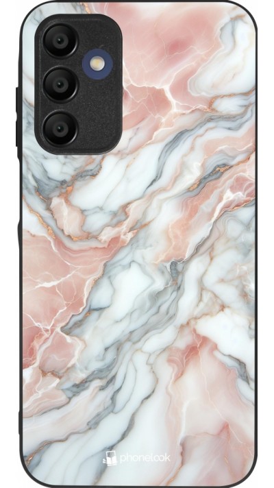 Coque Samsung Galaxy A16 - Silicone rigide noir Marbre Rose Lumineux