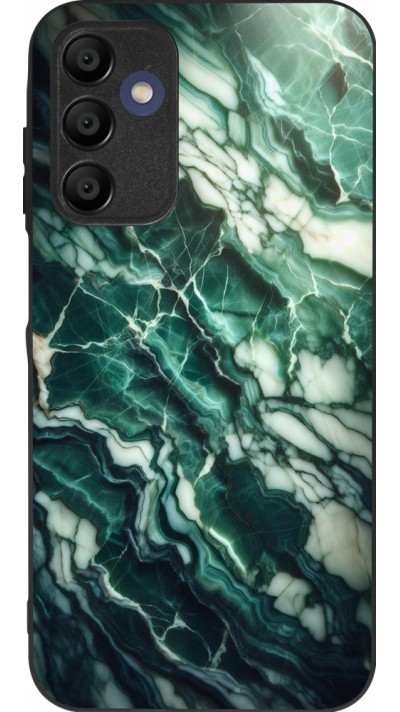 Coque Samsung Galaxy A16 - Silicone rigide noir Marbre vert majestueux
