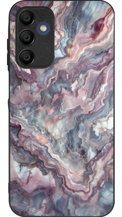 Samsung Galaxy A16 Case Hülle - Silikon schwarz Violetter silberner Marmor