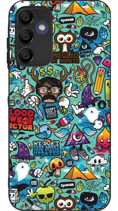 Coque Samsung Galaxy A16 - Silicone rigide noir Mixed Cartoons Turquoise