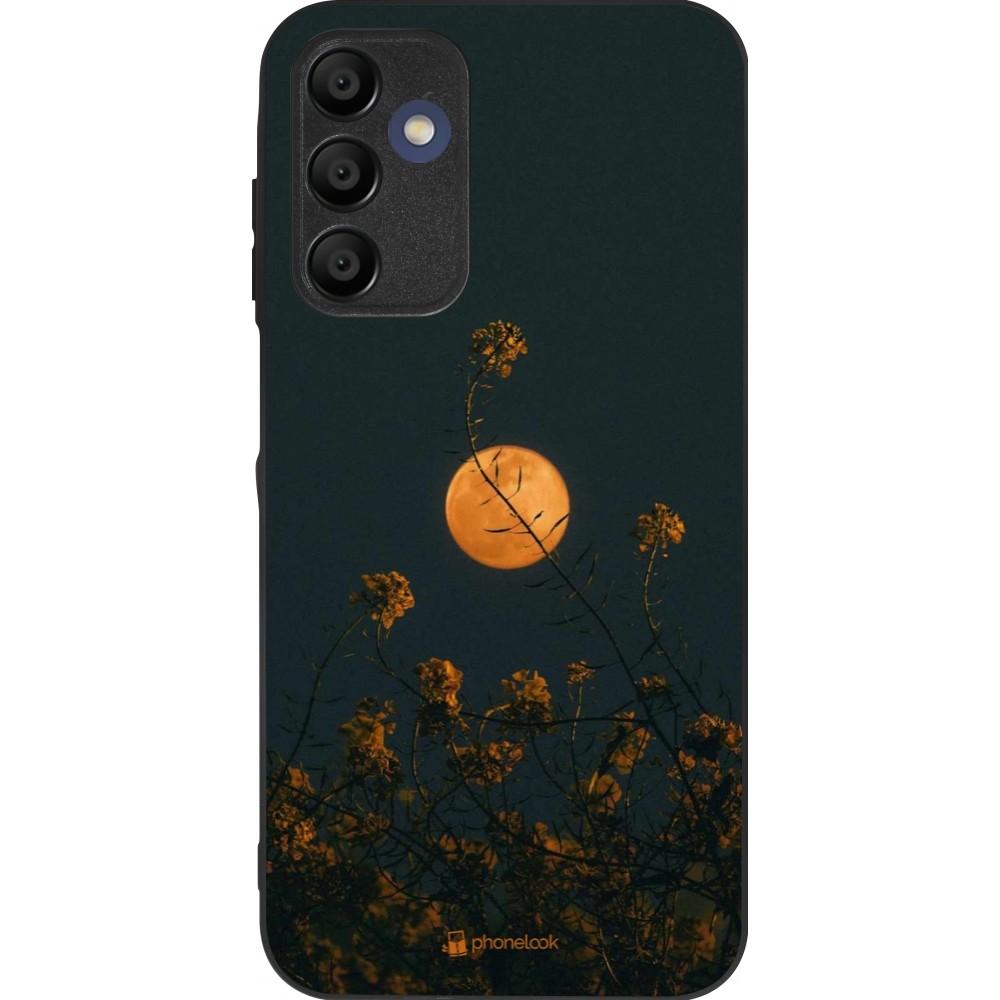 Coque Samsung Galaxy A16 - Silicone rigide noir Moon Flowers