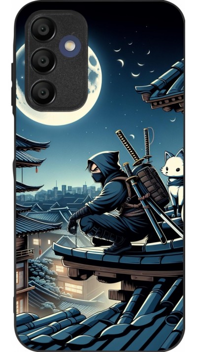 Coque Samsung Galaxy A16 - Silicone rigide noir Ninja sous la lune
