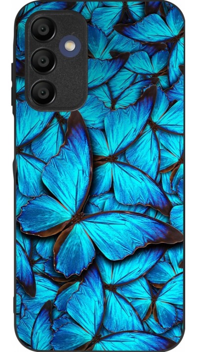 Coque Samsung Galaxy A16 - Silicone rigide noir Papillon bleu
