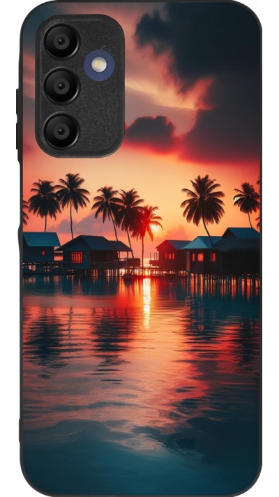 Coque Samsung Galaxy A16 - Silicone rigide noir Paradis Maldives