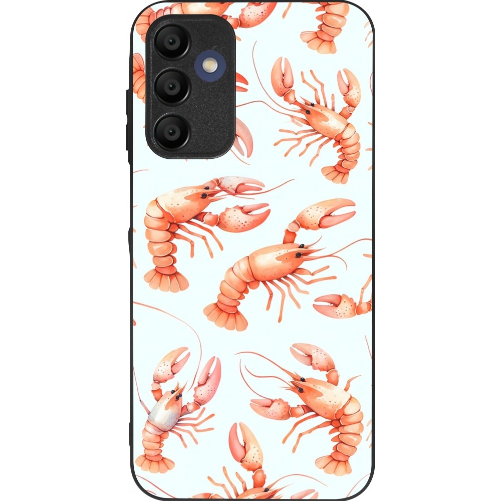 Coque Samsung Galaxy A16 - Silicone rigide noir Pattern de homards pastels
