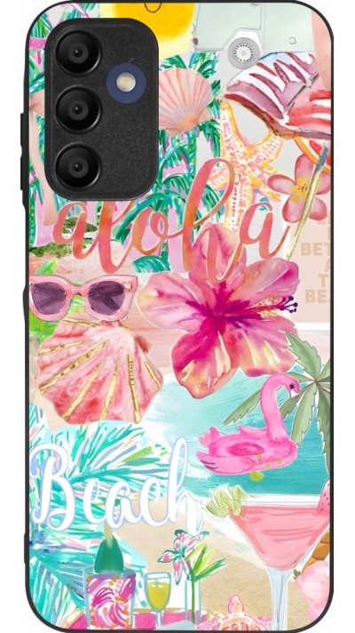 Coque Samsung Galaxy A16 - Silicone rigide noir Preppy Collage Aloha