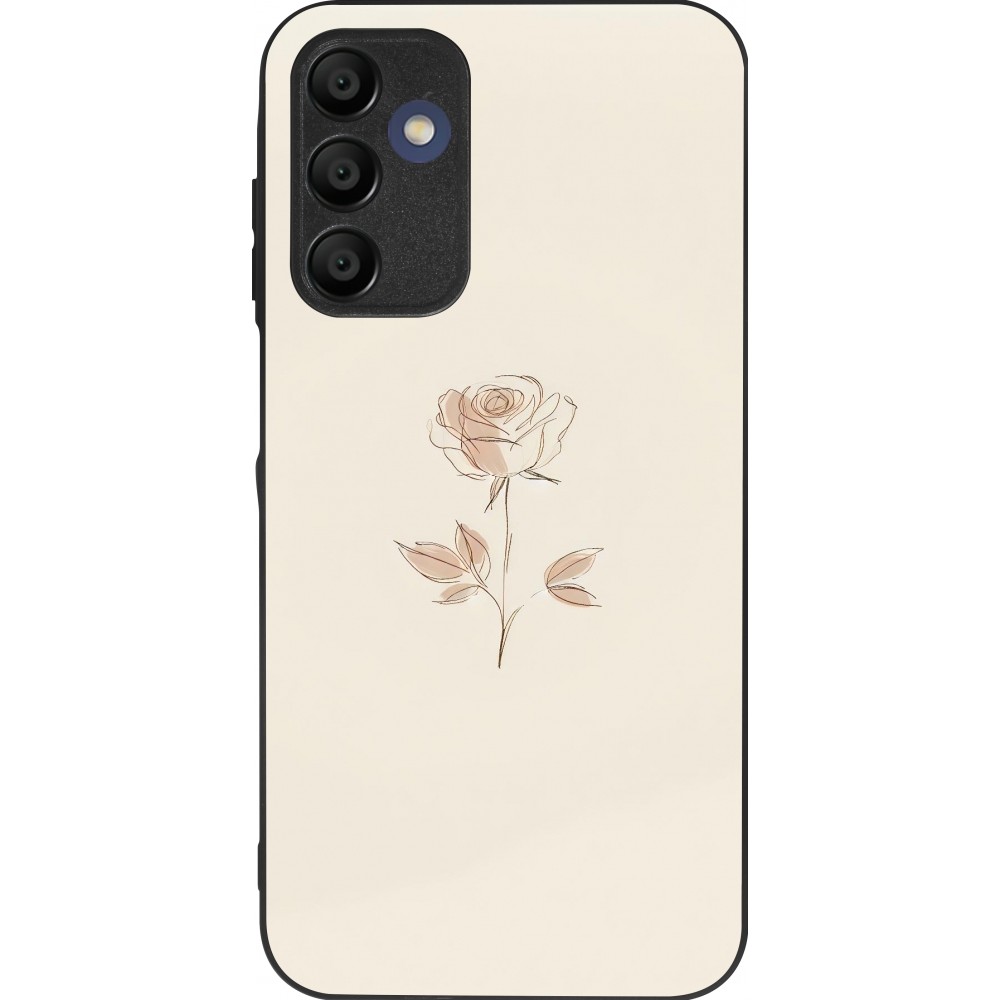 Coque Samsung Galaxy A16 - Silicone rigide noir Sable Rose Minimaliste