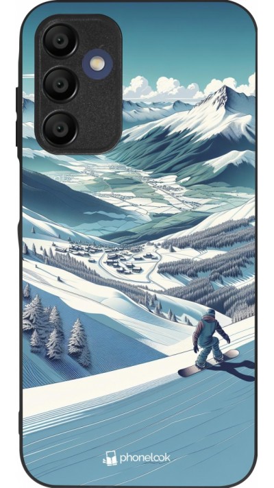 Coque Samsung Galaxy A16 - Silicone rigide noir Snowboarder Montagne
