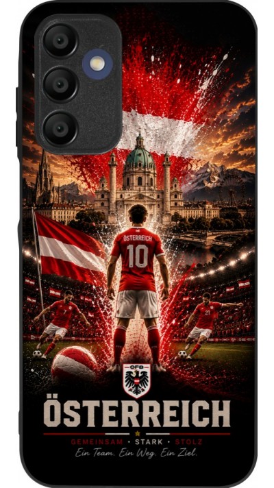 Coque Samsung Galaxy A16 - Silicone rigide noir Football Autriche splash 2026
