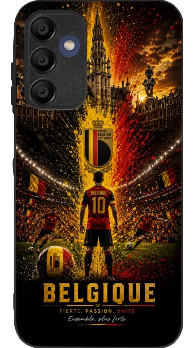 Coque Samsung Galaxy A16 - Silicone rigide noir Football Belgique splash 2026