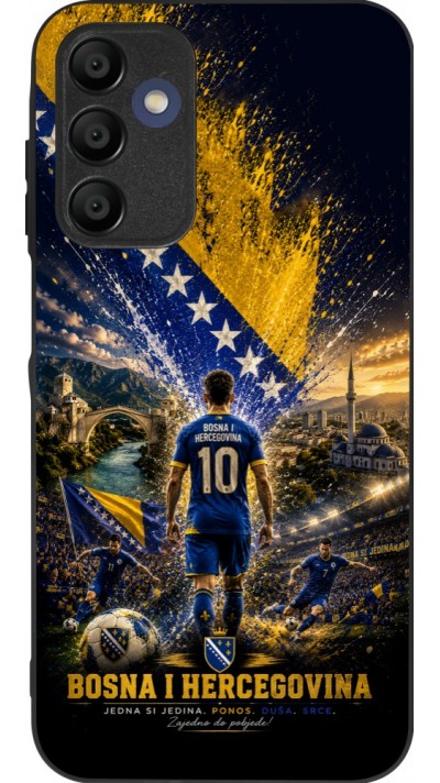 Coque Samsung Galaxy A16 - Silicone rigide noir Football Bosnie-Herzégovine splash 2026