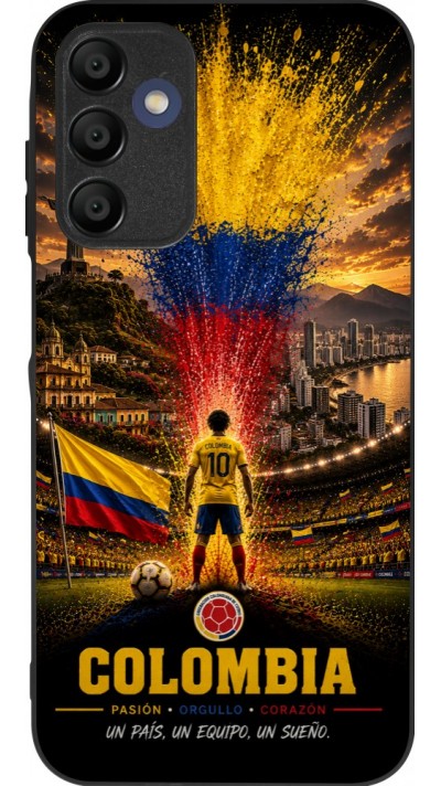 Coque Samsung Galaxy A16 - Silicone rigide noir Football Colombie splash 2026