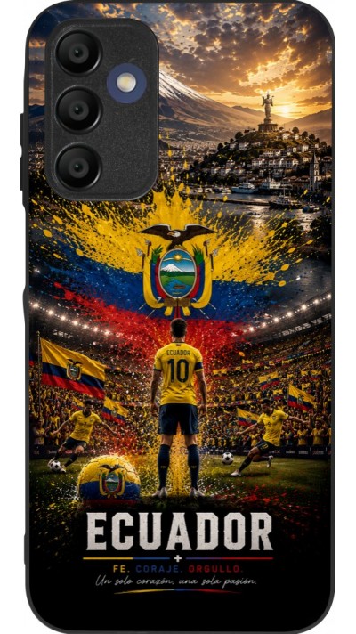 Coque Samsung Galaxy A16 - Silicone rigide noir Football Équateur splash 2026