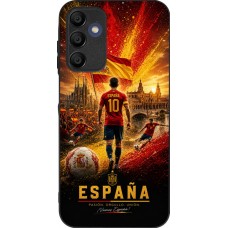 Coque Samsung Galaxy A16 - Silicone rigide noir Football Espagne splash 2026