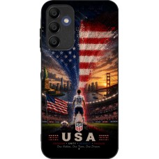 Coque Samsung Galaxy A16 - Silicone rigide noir Football États-Unis splash 2026
