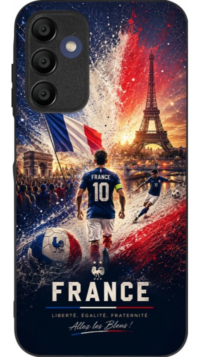 Coque Samsung Galaxy A16 - Silicone rigide noir Football France splash 2026