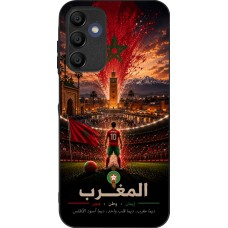 Coque Samsung Galaxy A16 - Silicone rigide noir Football Maroc splash 2026