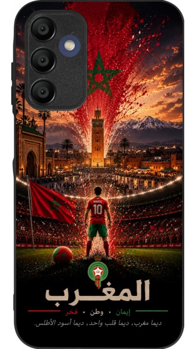 Coque Samsung Galaxy A16 - Silicone rigide noir Football Maroc splash 2026