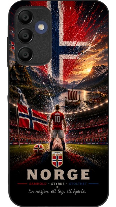 Coque Samsung Galaxy A16 - Silicone rigide noir Football Norvège splash 2026