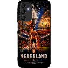 Coque Samsung Galaxy A16 - Silicone rigide noir Football Pays-Bas splash 2026